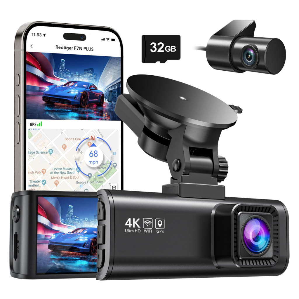 REDTIGER Dash Cam Front Rear, 4K/2.5K Full HD Dash Camera for Cars